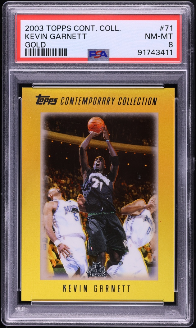 2003 Topps Contemporary Collection Gold Kevin Garnett /25 #71 PSA 8 NM-MT - Photo 1