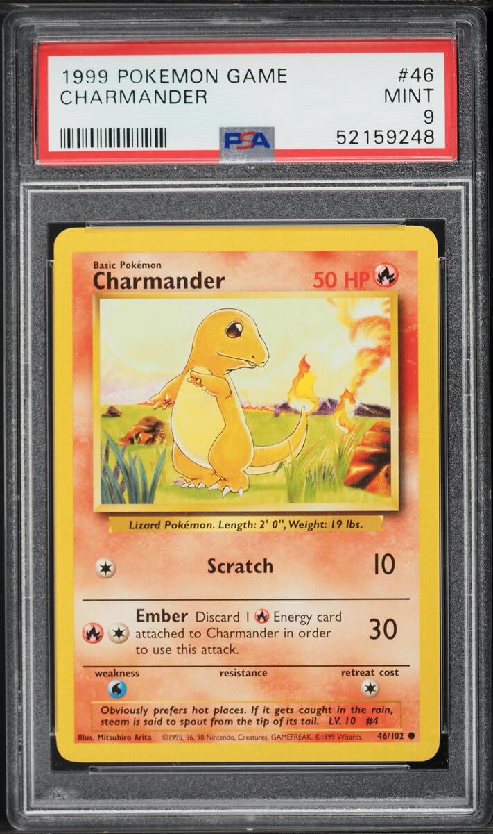 1999 Pokemon Base Set Charmander #46 PSA 9 MINT