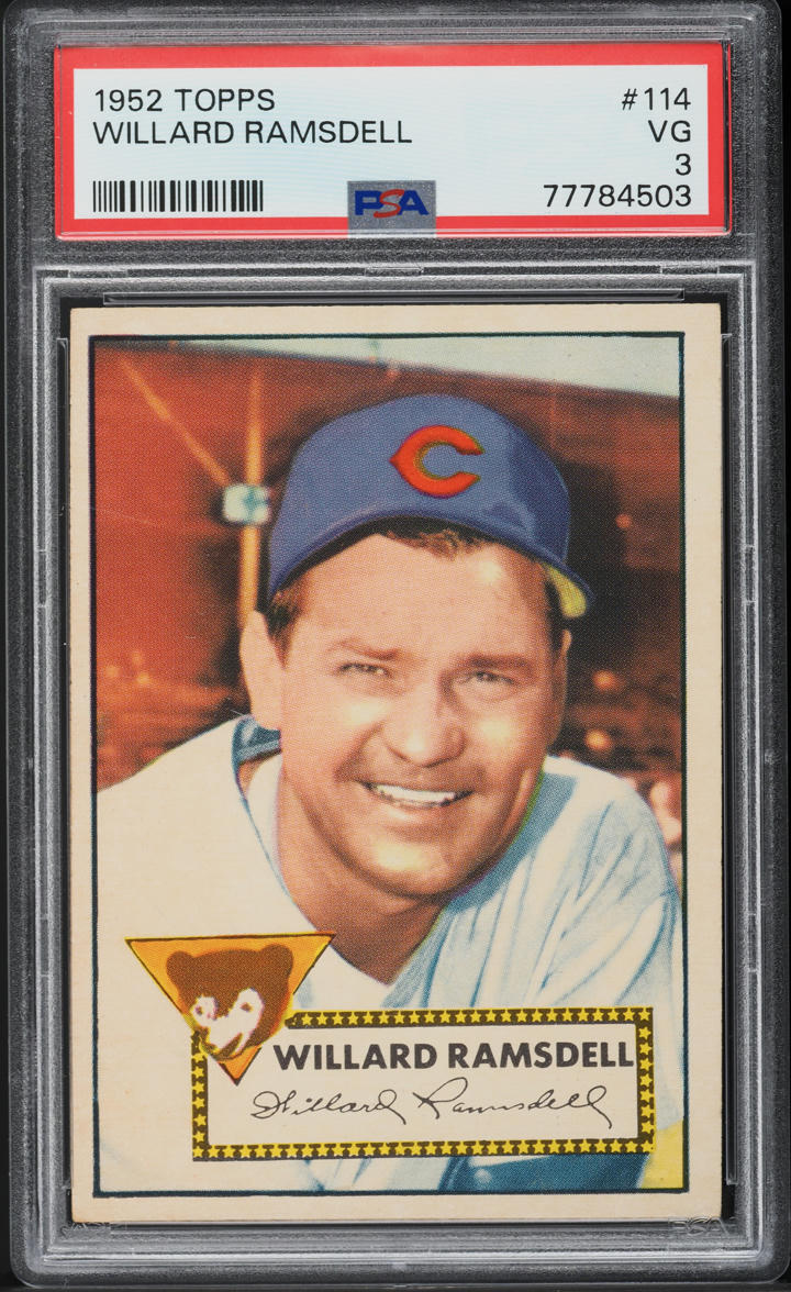 1952 Topps Willard Ramsdell #114 PSA 3 VG