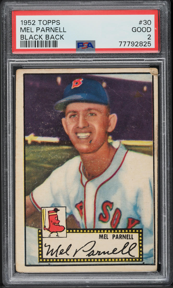 1952 Topps Mel Parnell BLACK BACK #30 PSA 2 GD
