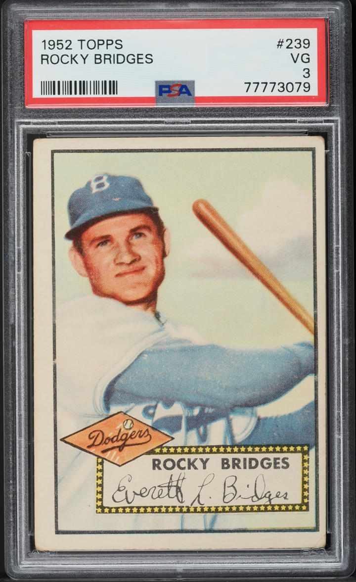 1952 Topps Rocky Bridges #239 PSA 3 VG