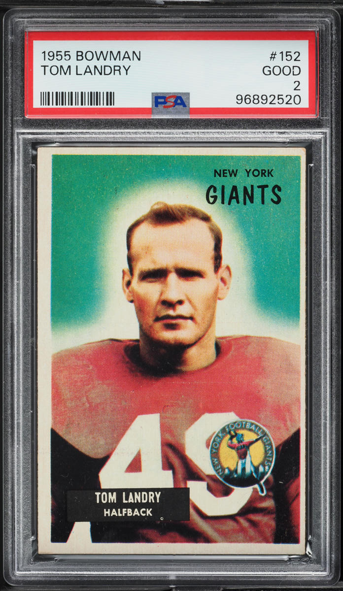 1955 Bowman Football Tom Landry #152 PSA 2 GD