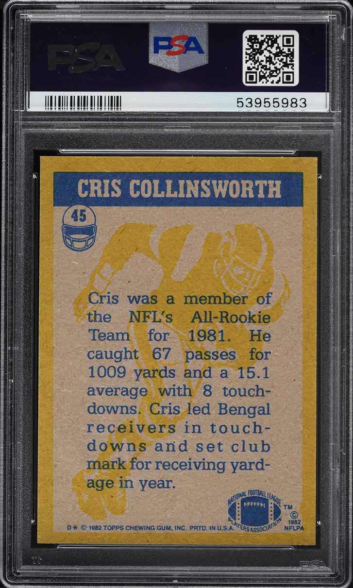 1982 Topps Football Cris Collinsworth #45 PSA 9 MINT