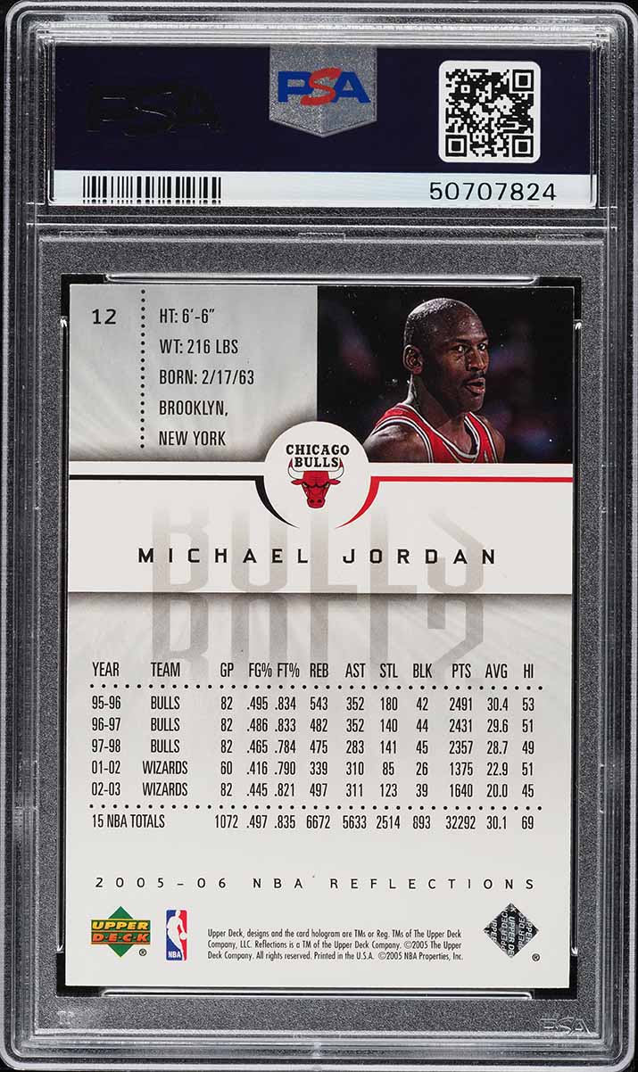 2005 Upper Deck Reflections Purple Michael Jordan #12 PSA 10 GEM MINT