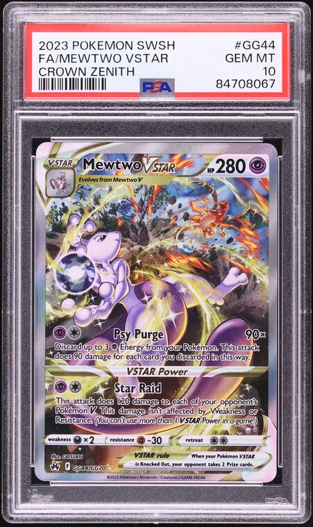 2023 Pokemon Sword & Shield Crown Zenith SIR Mewtwo VSTAR #GG44