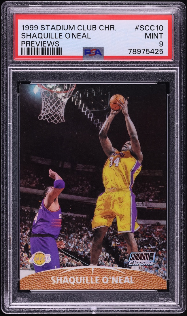 1999 Stadium Club Chrome Previews Refractor Shaquille O'Neal #SCC10 PSA 9 MINT