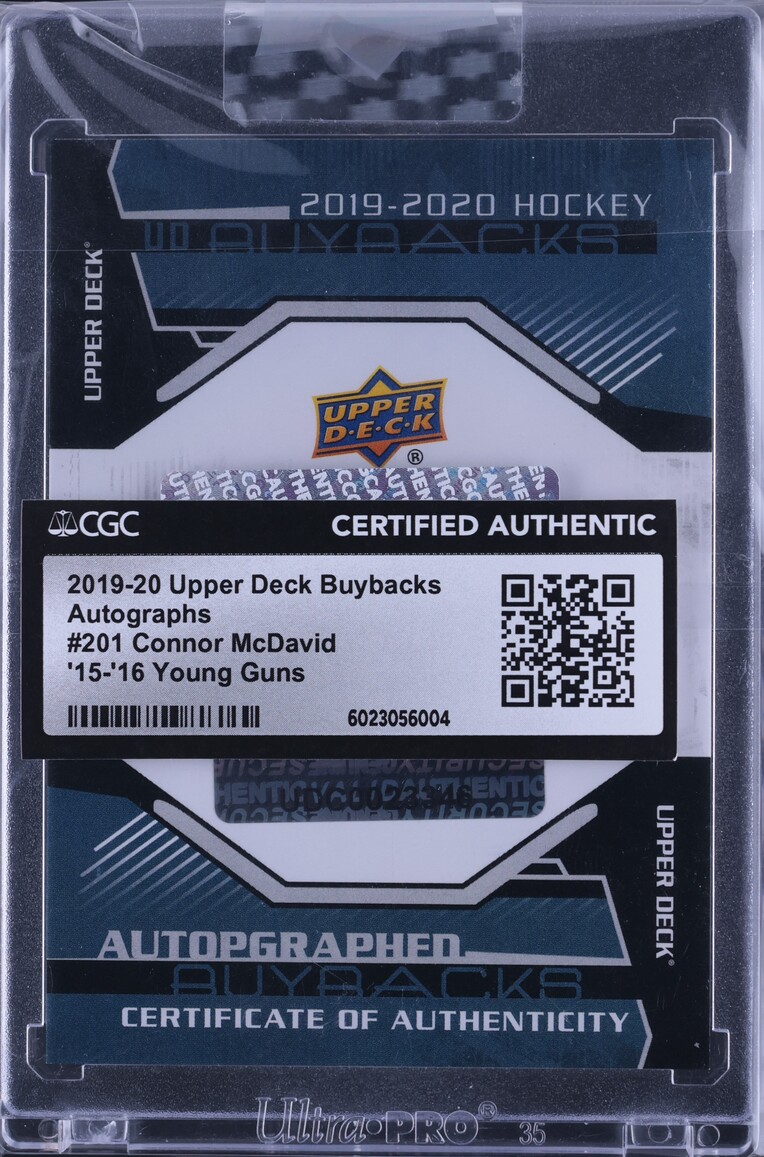 2019 Upper Deck Buybacks '15 Young Guns Connor McDavid RC AUTO /25 #201 CGC AUTH