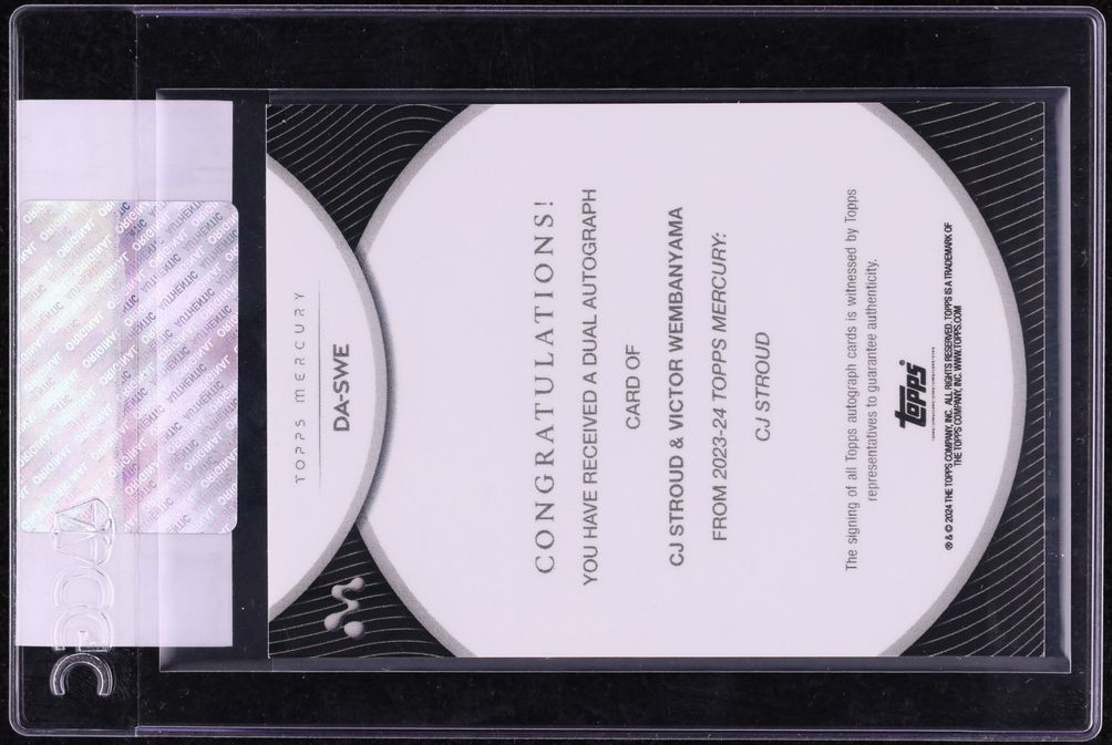 2024 Topps Mercury Dual Red C.J. Stroud Victor Wembanyama RC AUTO /5 CGC AUTH