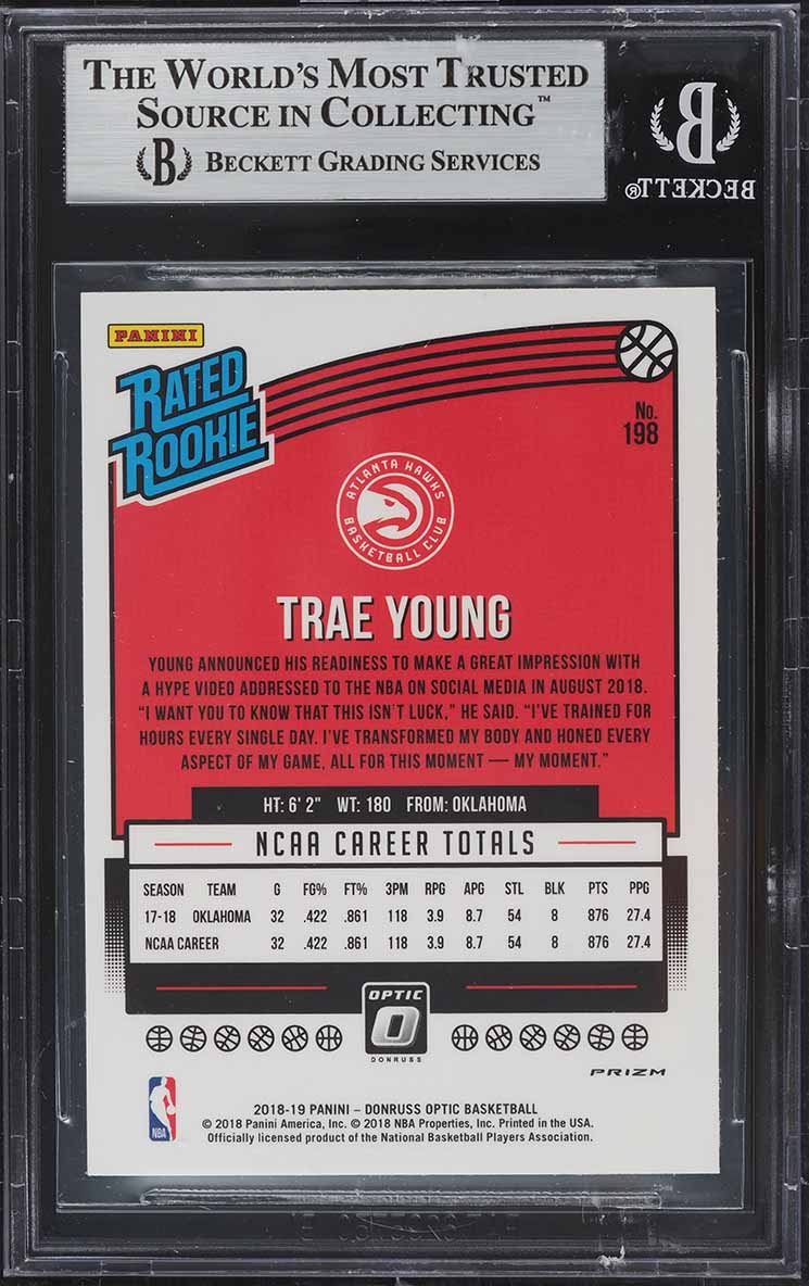 2018 Donruss Optic Shock Trae Young ROOKIE #198 BGS 9 MINT
