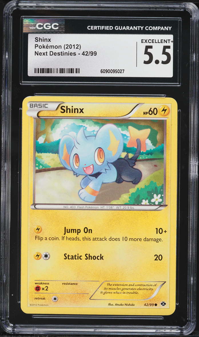 2012 Pokemon Black & White Next Destinies Shinx #42 CGC 5.5 EX+
