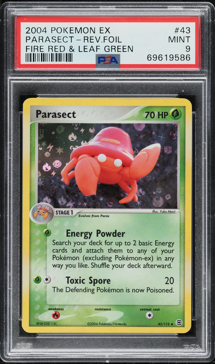 2004 Pokemon EX Fire Red & Leaf Green Reverse Holo Parasect #43 PSA 9 MINT