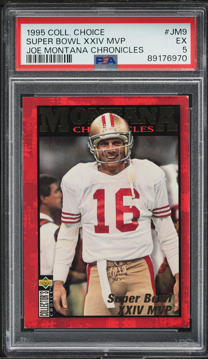 1995 Collector's Choice Joe Montana Chronicles Super Bowl XXIV MVP #JM9 PSA 5 EX