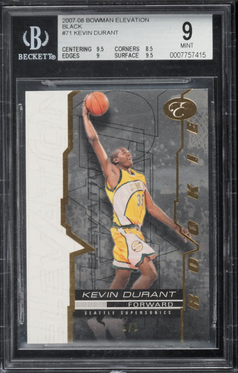 2007 Topps Chrome Refractor Kevin Durant ROOKIE /1499 #131 PSA 9