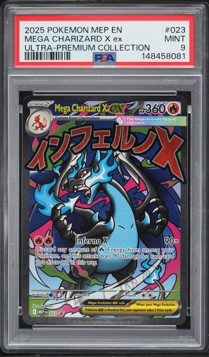 2025 Pokemon Mega Evolution Promo Ultra Premium Full Art Mega Charizard X Ex #23 PSA 9 MINT
