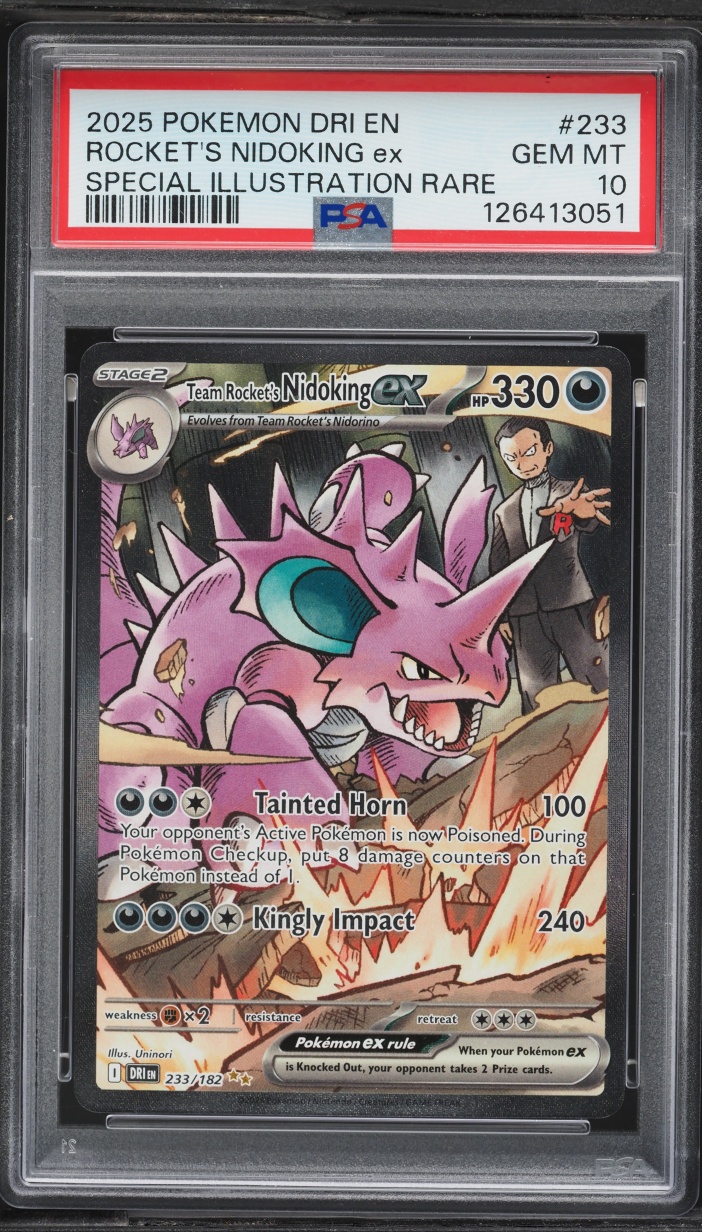 2025 Pokemon Scarlet & Violet Destined Rivals SIR Team Rocket's Nidoking Ex #233 PSA 10 GEM
