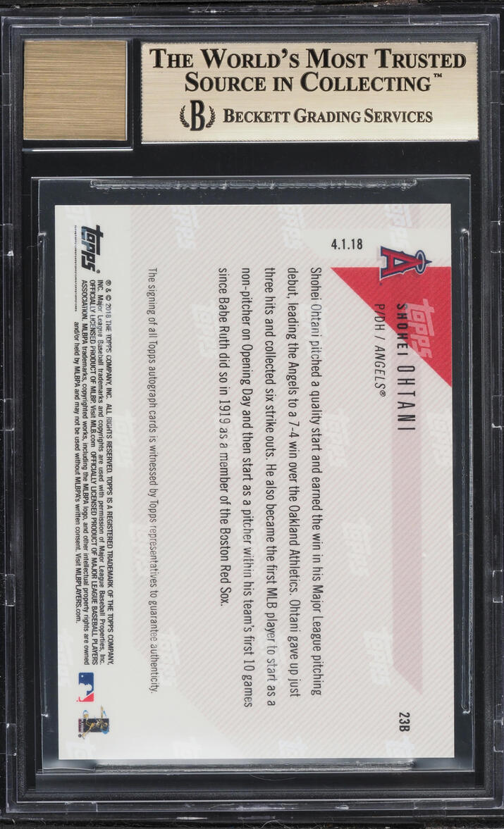 2018 Topps Now Blue Shohei Ohtani ROOKIE AUTO /49 #23B BGS 9.5 GEM MINT