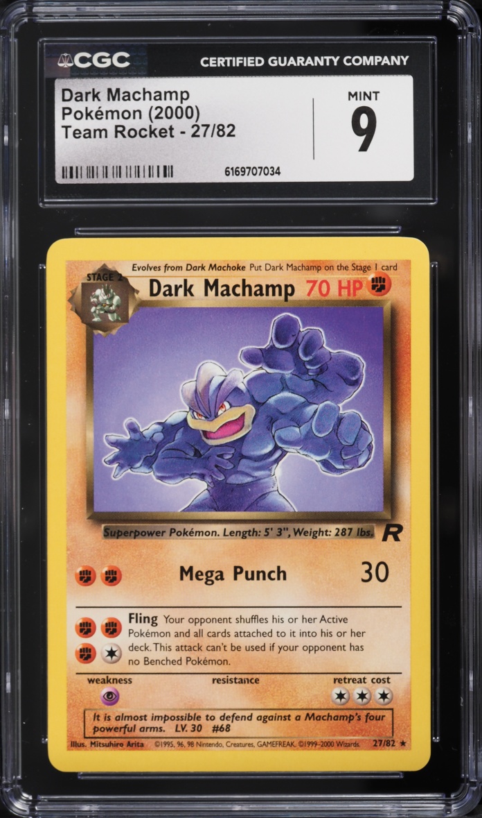 2000 Pokemon Team Rocket Dark Machamp #27 CGC 9 MINT