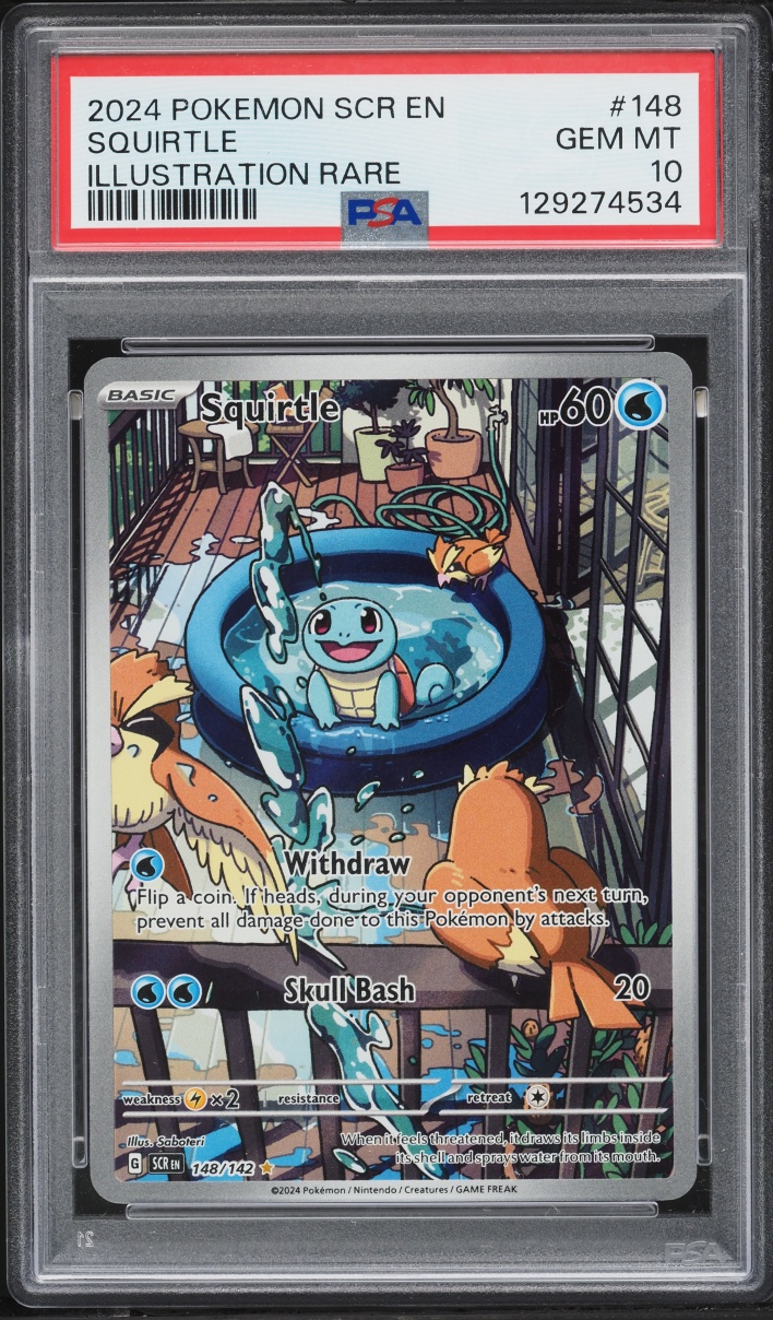 2024 Pokemon Scarlet & Violet Stellar Crown IR Squirtle #148 PSA 10 GEM MINT