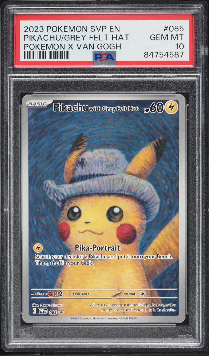 2023 Pokemon Scarlet & Violet Promo Van Gogh Pikachu With Grey Felt Hat #85 PSA 10 GEM MINT