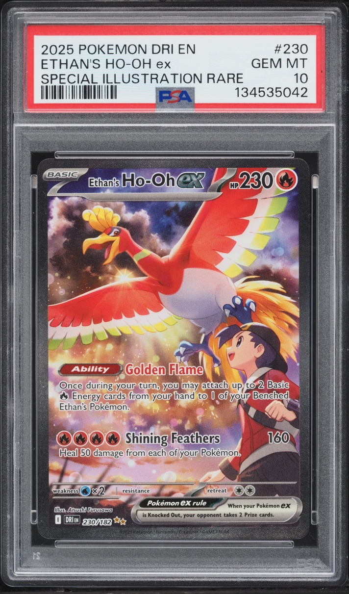 2025 Pokemon Scarlet & Violet Destined Rivals SIR Ethan's Ho-Oh ex #230 PSA 10 GEM MINT