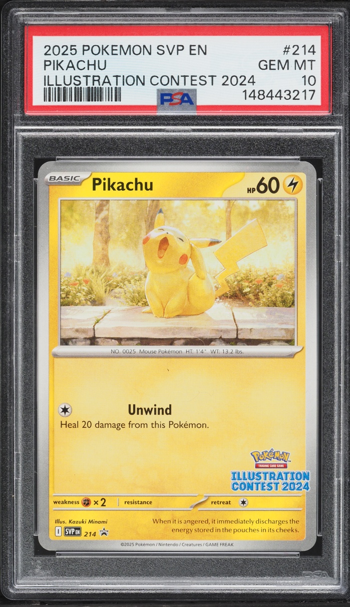 2025 Pokemon Scarlet & Violet Promo Illustration Contest '24 Pikachu #214 PSA 10 GEM MINT