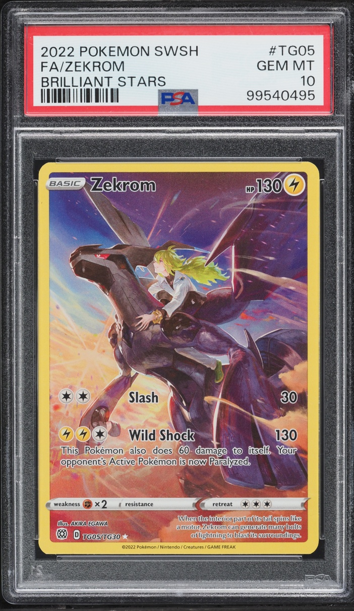 2022 Pokemon Sword & Shield Brilliant Stars Full Art Zekrom #TG05 PSA 10 GEM MINT