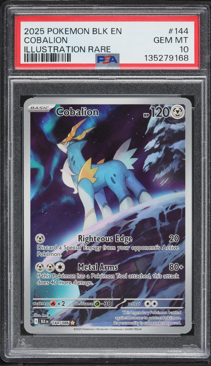 2025 Pokemon Scarlet & Violet Black Bolt IR Cobalion #144 PSA 10 GEM MINT