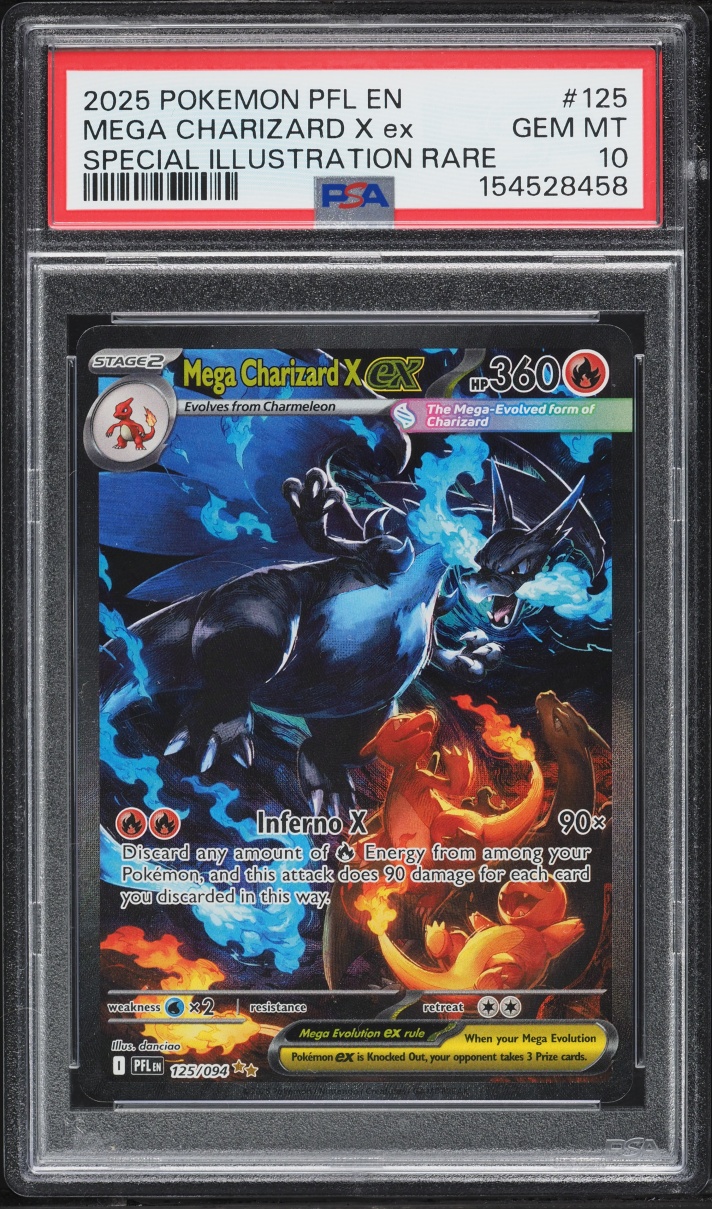 2025 Pokemon Mega Evolution Phantasmal Flames SIR Mega Charizard X Ex #125 PSA 10 GEM MINT