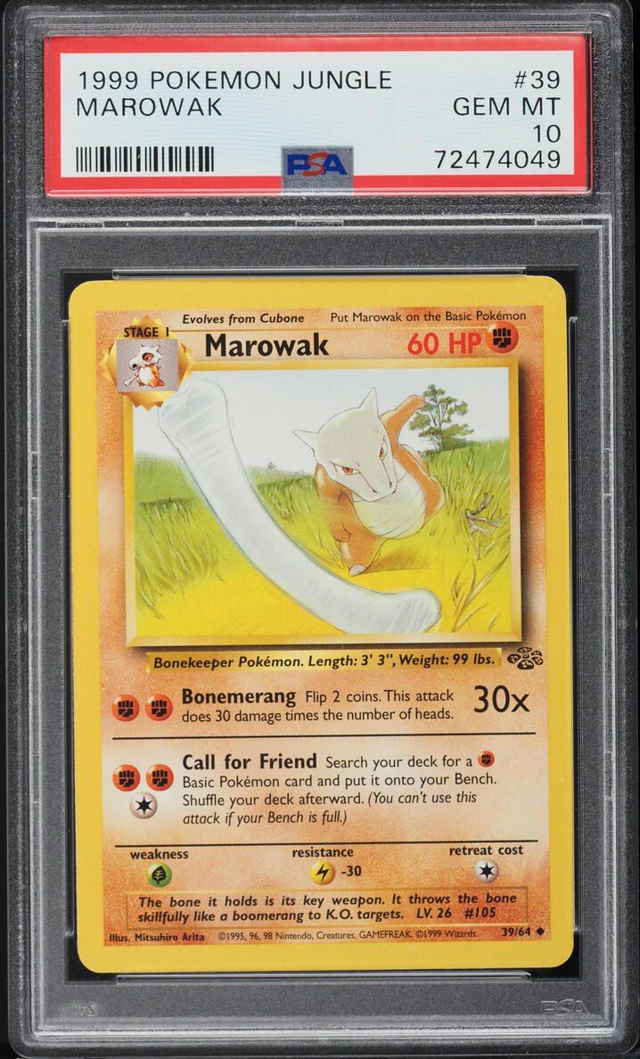 1999 Pokemon Jungle Marowak #39 PSA 10 GEM MINT