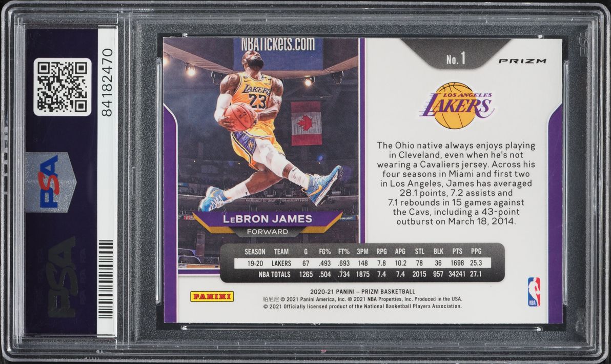 2020 Panini Prizm Silver LeBron James #1 PSA 9 MINT