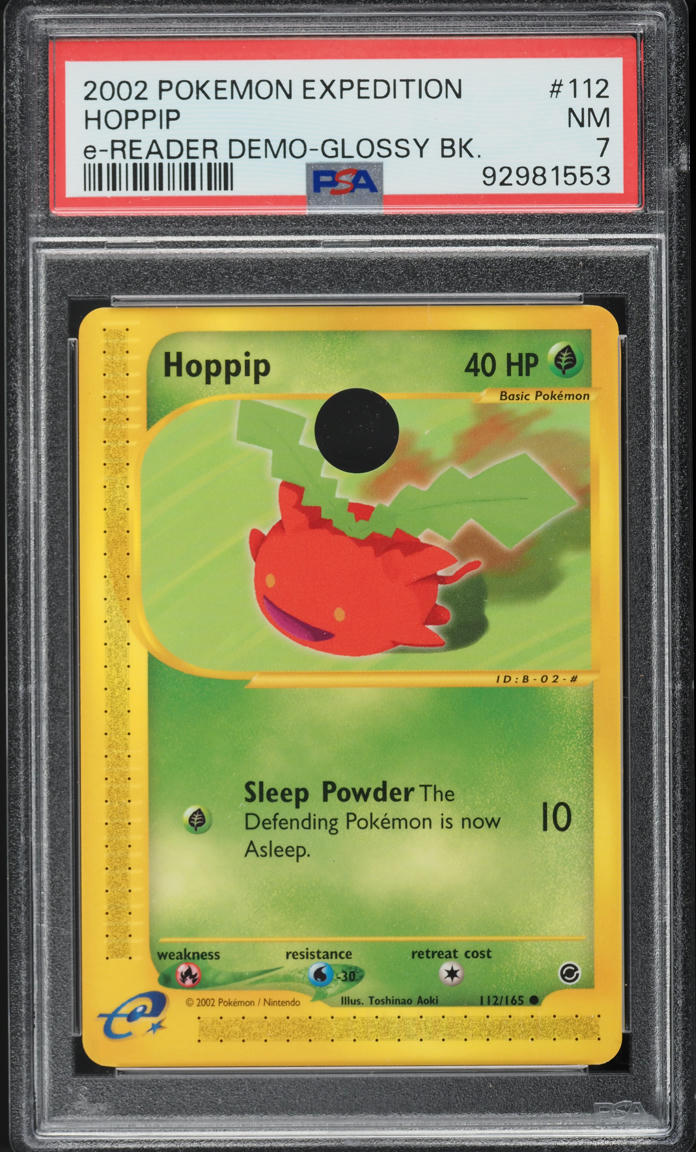 2002 Pokemon Expedition e-Reader Demo Glossy Hoppip #112 PSA 7 NRMT