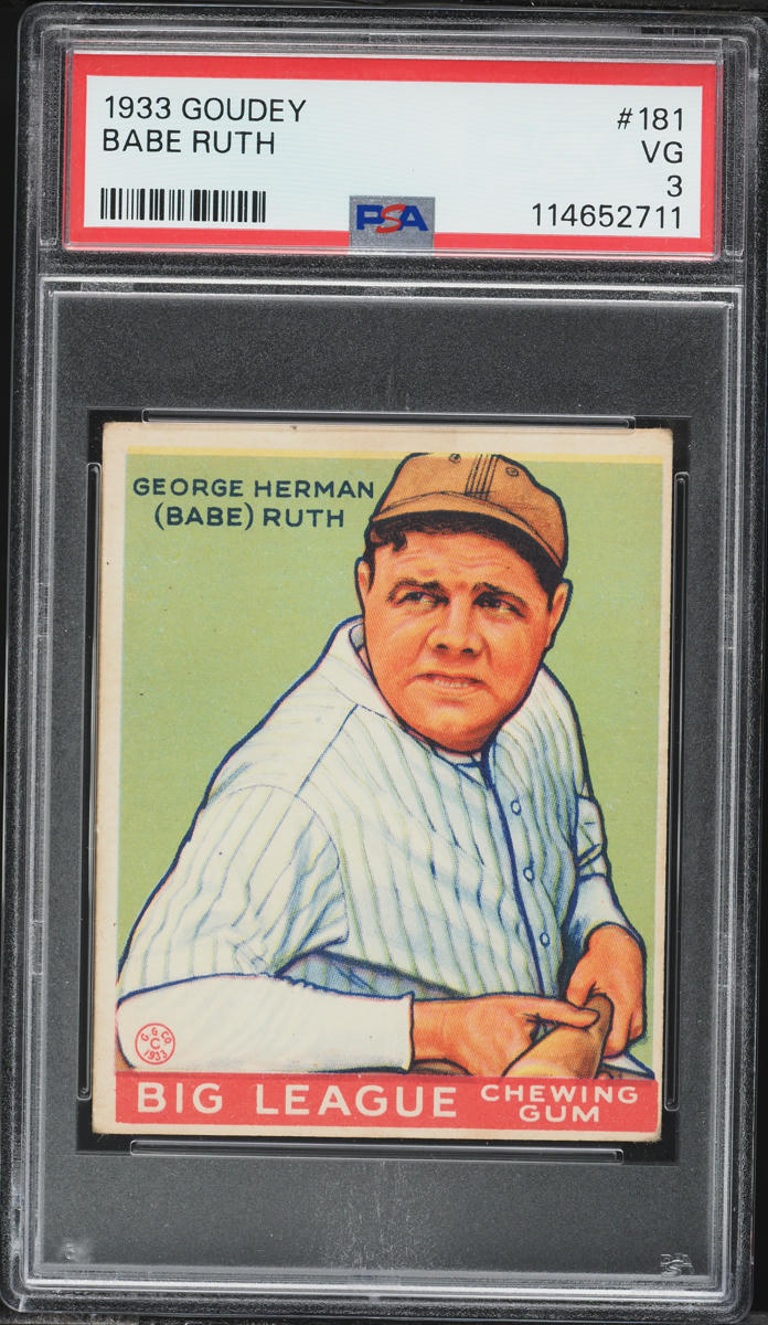 1933 Goudey Babe Ruth #181 PSA 3 VG