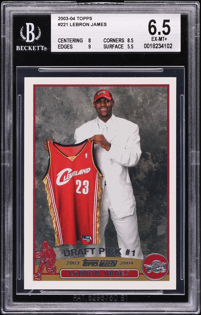 2003 Topps Basketball LeBron James ROOKIE #221 BGS 6.5 EXMT+