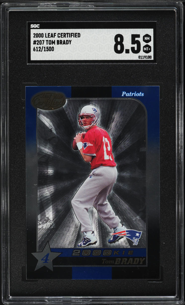 2000 Leaf Certified Tom Brady ROOKIE /1500 #207 SGC 8.5 NM-MT+