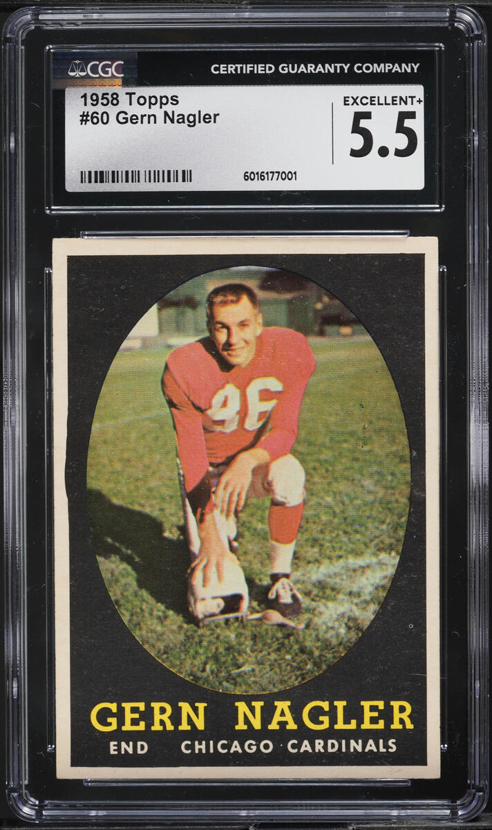 1958 Topps Football Gern Nagler #60 CGC 5.5 EX+