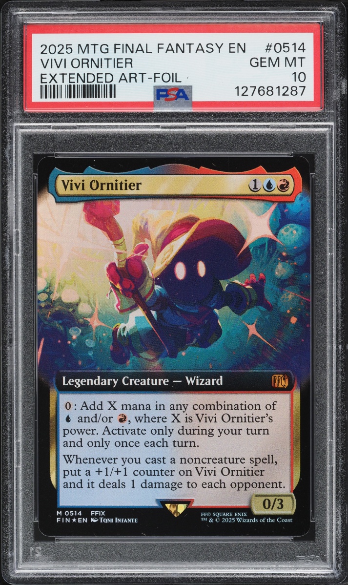 2025 Magic The Gathering MTG Final Fantasy Extended Art Foil Vivi Ornitier #0514 PSA 10 GEM