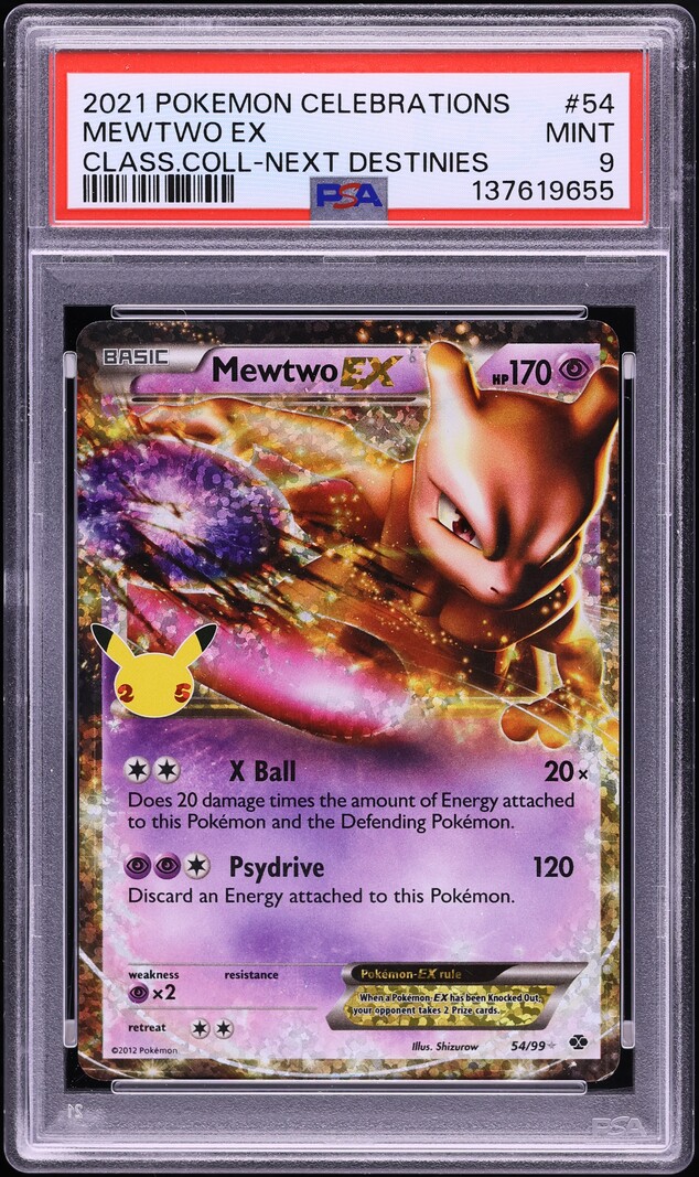 2021 Pokemon Sword & Shield Celebrations Classic Collection Holo Mewtwo ex #54 PSA 9 MINT