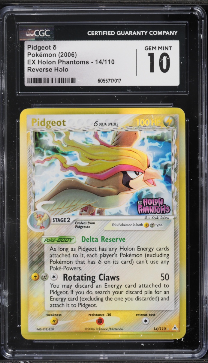 2006 Pokemon EX Holon Phantoms Reverse Holo Pidgeot #14 CGC 10 GEM MINT