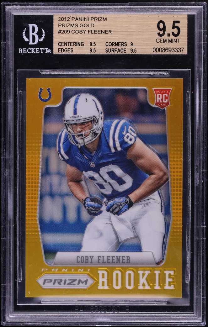 2012 Panini Prizm Gold Coby Fleener ROOKIE 1/10 #209 BGS 9.5 GEM MINT