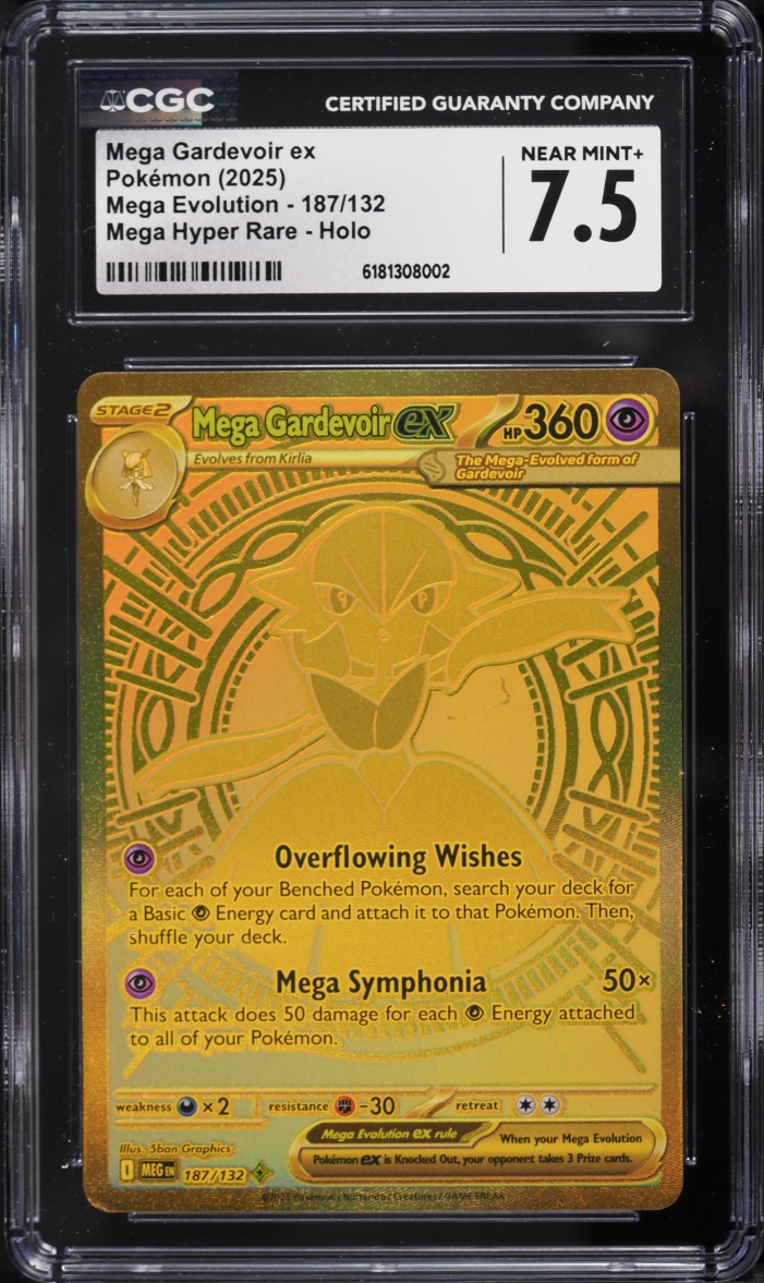 2025 Pokemon Mega Evolution MHR Mega Gardevoir ex #187 CGC 7.5 NRMT+