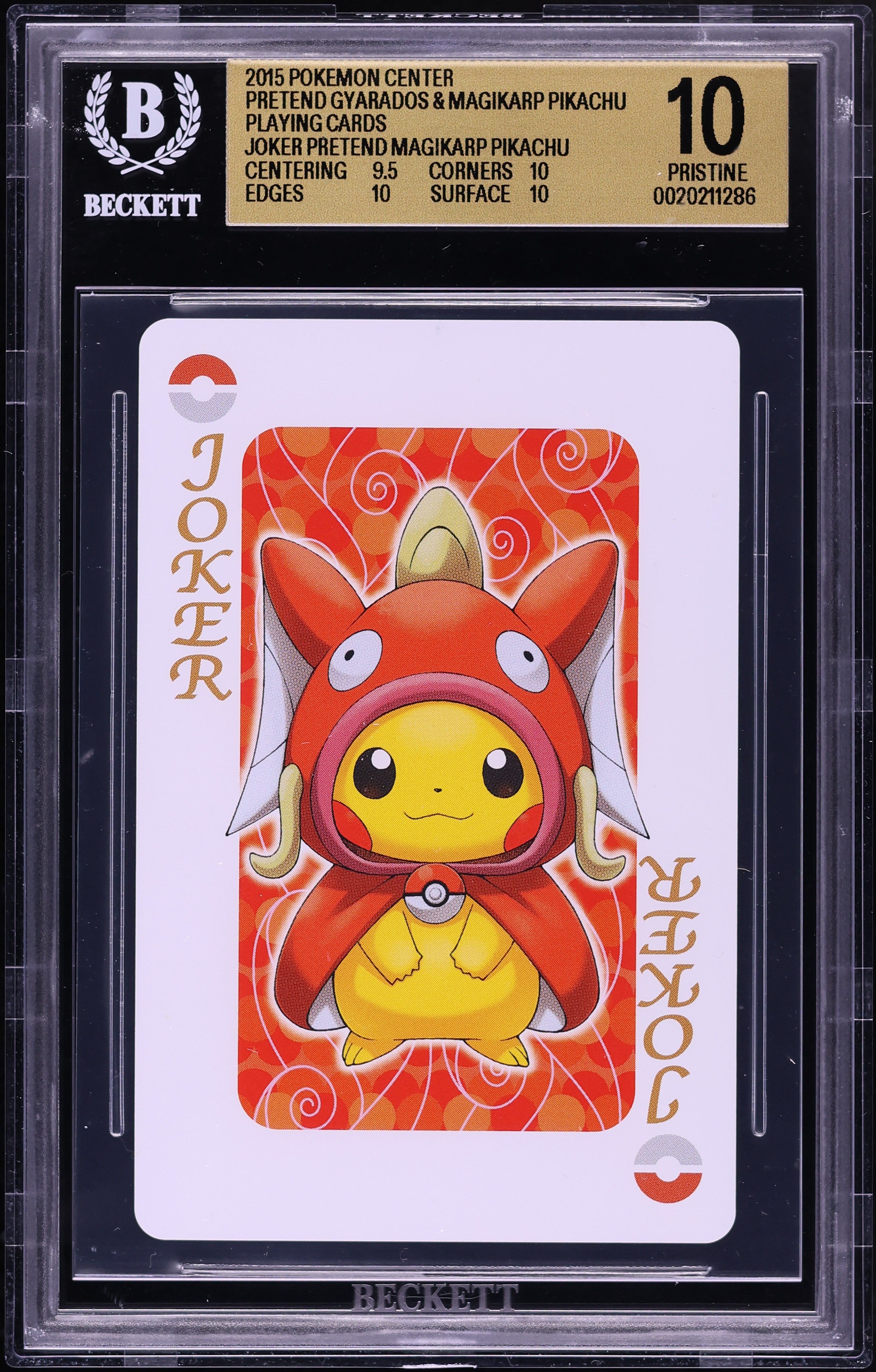 2015 Pokemon Playing Cards Center Pretend Gyarados & Magikarp Pikachu Joker BGS 10 PRISTINE