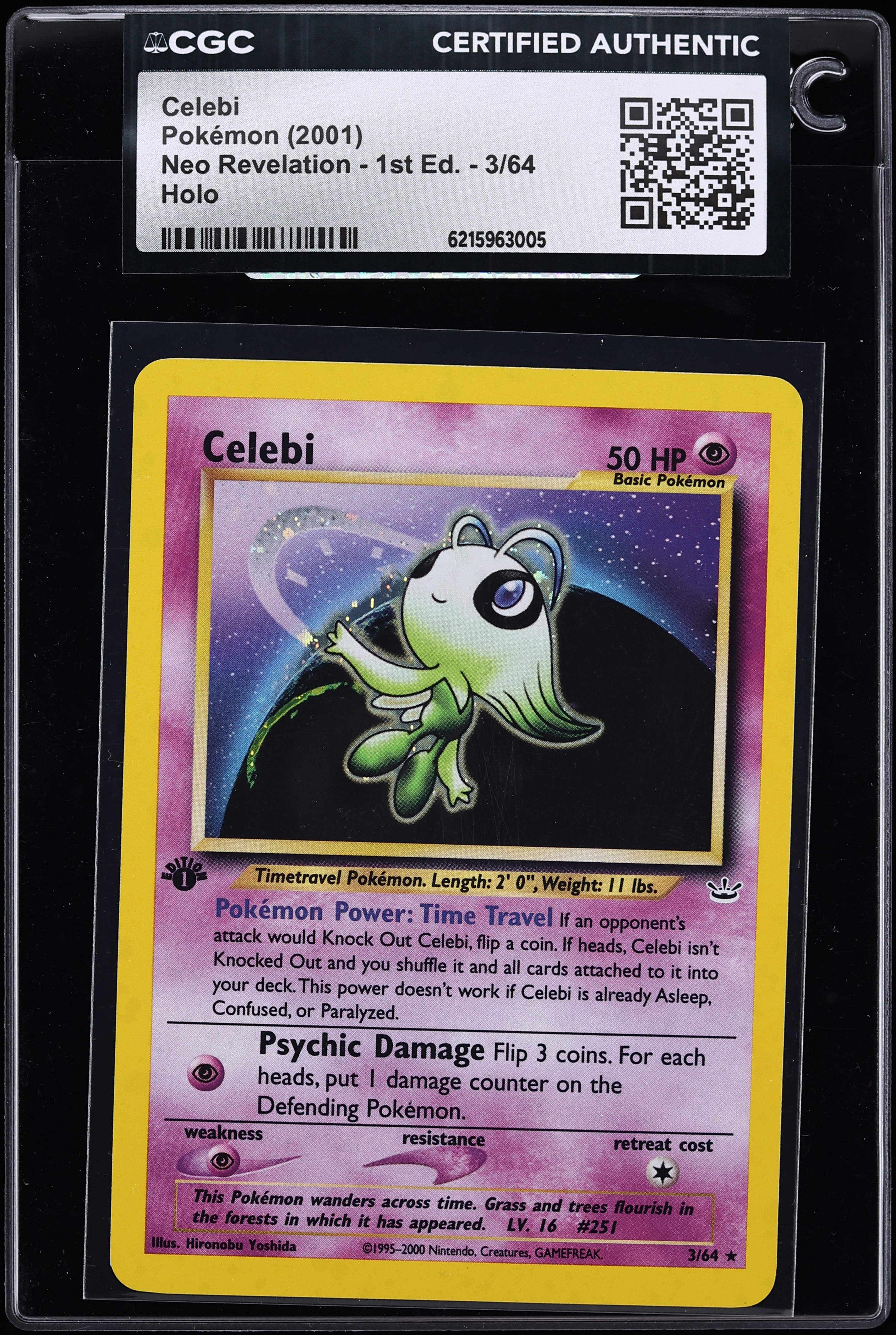 2001 Pokemon Neo Revelation 1st Edition Holo Celebi #3 CGC AUTH