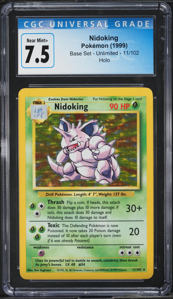 1999 Pokemon Base Set Holo Nidoking #11 CGC 7.5 NRMT+