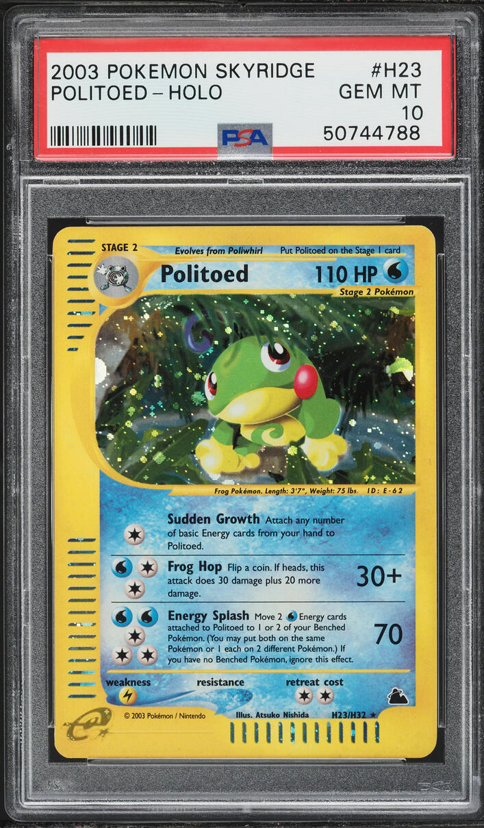 2003 Pokemon Skyridge Holo Politoed #H23 PSA 10 GEM MINT