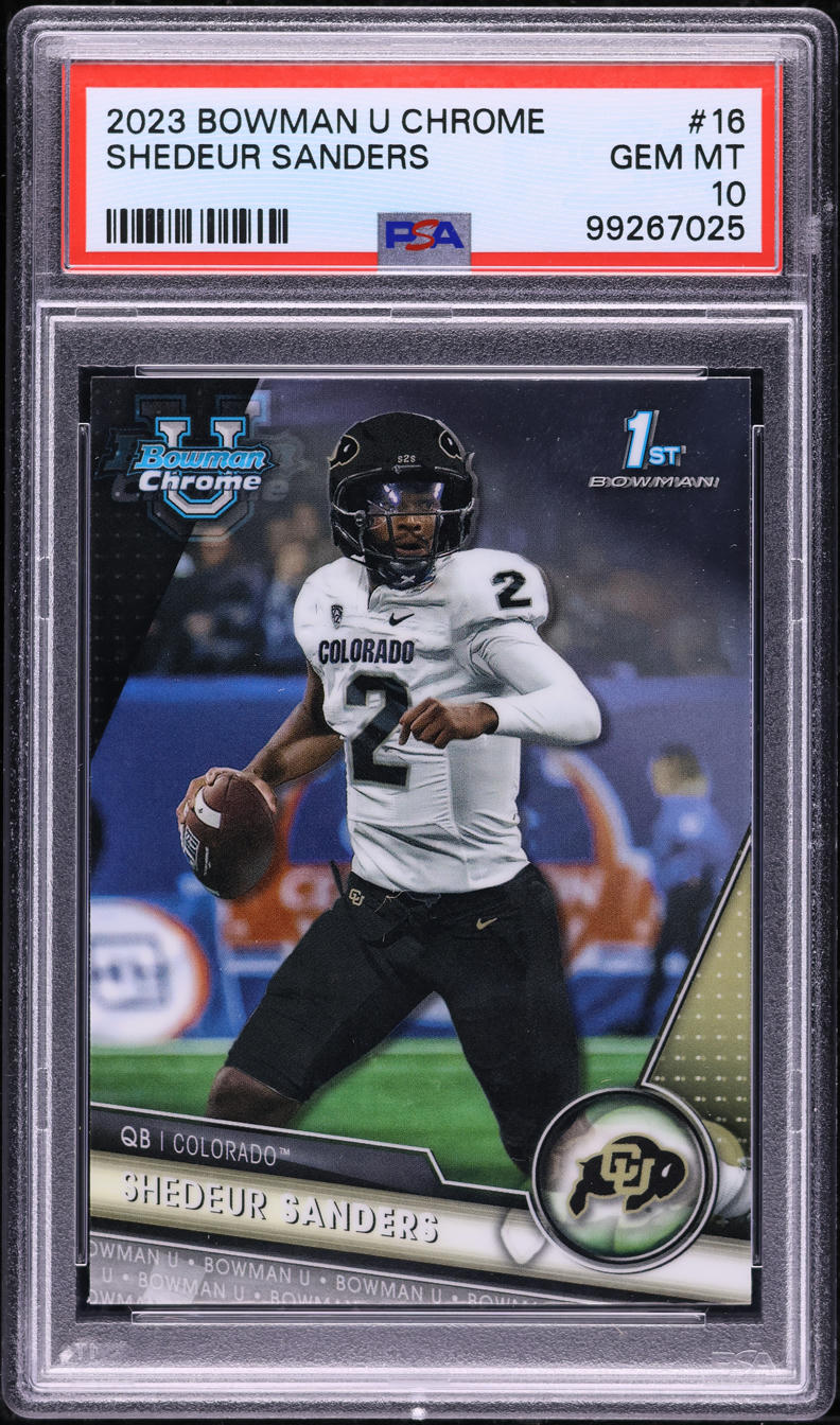 2023 Bowman Chrome University Shedeur Sanders ROOKIE #16 PSA 10 GEM MINT