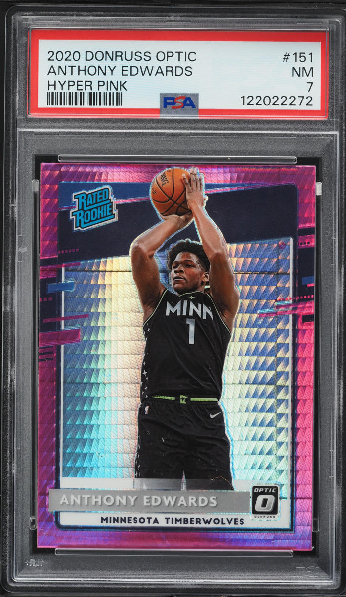 2020 Donruss Optic Hyper Pink Anthony Edwards ROOKIE #151 PSA 7 NRMT