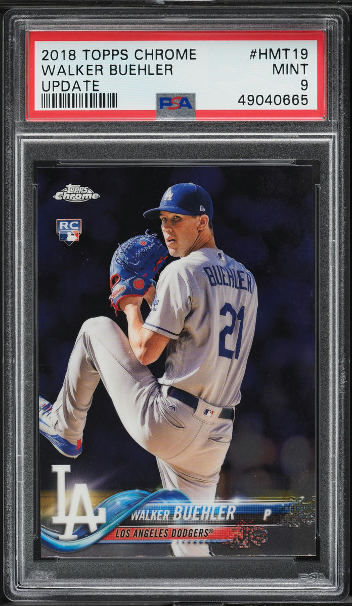 2018 Topps Chrome Update Walker Buehler ROOKIE #HMT19 PSA 9 MINT