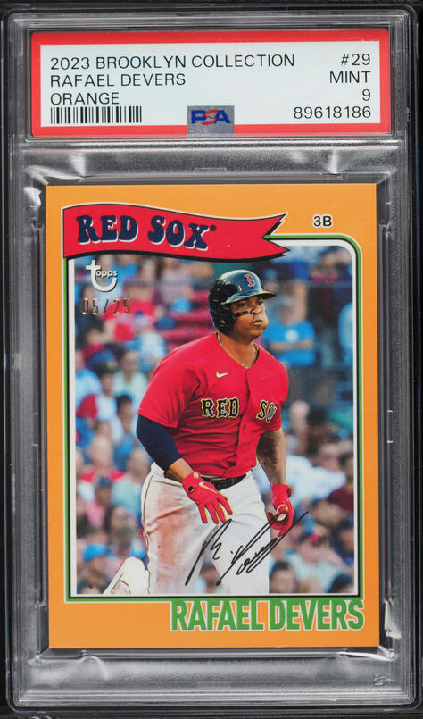 2023 Topps Brooklyn Collection Orange Rafael Devers /25 #29 PSA 9