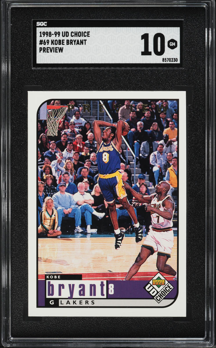 1998 Upper Deck Choice Preview Kobe Bryant #69 SGC 10 GEM MINT