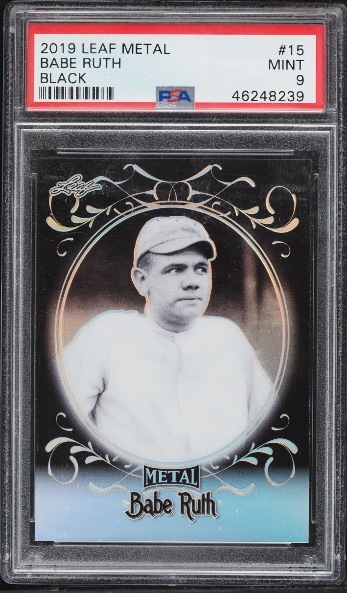 2019 Leaf Metal Babe Ruth Black Babe Ruth /15 #15 PSA 9 MINT